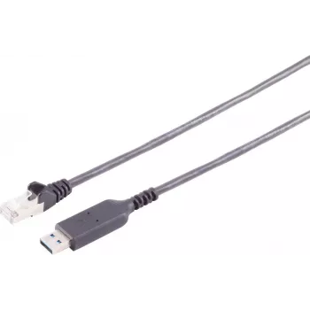 S CONN MAXIMUM CONNECTIVITY USB-A uz RJ45 Gigabit Ethernet adaptera kabelis, 2 m, melns 13-52035