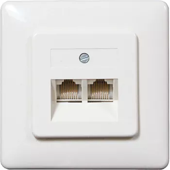 SHIVERPEAKS ISDN sienas kontaktligzda, 2 x RJ45 ligzdas, iedziļinātā montāža, pārslēdzams terminācijas rezistors, balta 69989