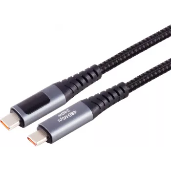 S CONN MAXIMUM CONNECTIVITY USB-C lādēšanas kabelis, 2.0, 240W PD, A/V/W displejs, 2m (14-59035)