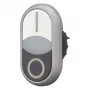 Eaton M22-DDLF-WS-X1 dubultais pogas slēdzis, plakans, apgaismots, balts/melns, 1NO+1NC, skrūvju savienojums 284816