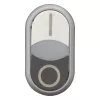 Eaton M22-DDLF-WS-X1 dubultais pogas slēdzis, plakans, apgaismots, balts/melns, 1NO+1NC, skrūvju savienojums 284816
