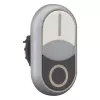 Eaton M22-DDLF-WS-X1 dubultais pogas slēdzis, plakans, apgaismots, balts/melns, 1NO+1NC, skrūvju savienojums 284816