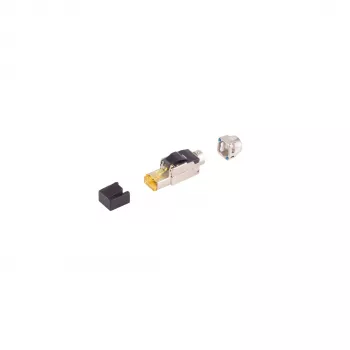 SHIVERPEAKS BS08-51011 Cat. 6A bezinstrumenta RJ45 STP savienotājs, cinka preslietais korpuss, zelta pārklājuma kontakti