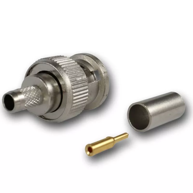 Telegärtner BNC presējamais kontaktdakša 50 Ohm RG-58 C/U kabelim, taisna, zelta/niķeļa pārklājums, 1 gab. J01000A1255Z