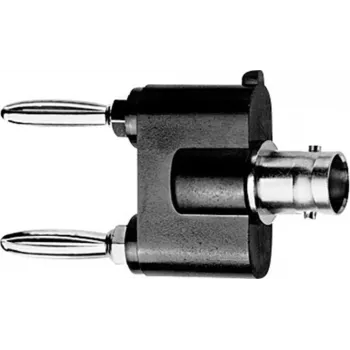 Telegärtner mērīšanas adapters BNC ligzda uz 4 mm banānu spraudņiem, melns/sudraba J01008A0620