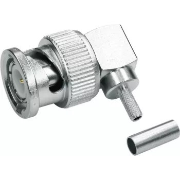Telegärtner BNC 90° leņķa krimpējams kontaktdakša 50 Ohm RG 316/U, RG 174 A/U, RG 188 A/U (J01000A0010)