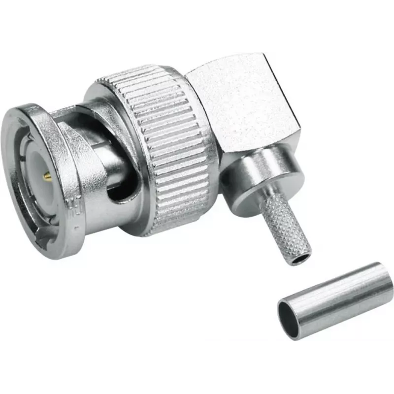 Telegärtner BNC 90° leņķa krimpējams kontaktdakša 50 Ohm RG 316/U, RG 174 A/U, RG 188 A/U (J01000A0010)