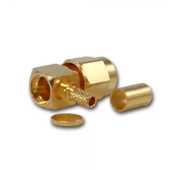 Telegärtner SMA 90° leņķa krimpējams spraudnis RG-316 kabelim, zelta pārklājums, 5 gab. (J01150A0071)