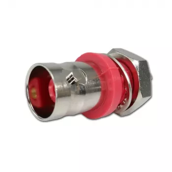 Telegärtner BNC panelas ligzda, izolēta 50 Ohm, sarkans izolācijas atloks, Z01 - 1 gab. (J01001C0043)