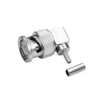 Telegärtner BNC leņķa krimp savienotājs 75 Ohm RG-59 B/U kabelim, lodējams/krimpējams, tēviņš, 1 gab. J01002A1356