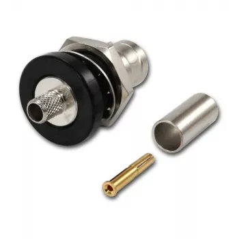 Telegärtner BNC kabeļa ligzda Crimp G01 50 Ohm, Crimp/Crimp, izolēta flange, A1305, Z04, G01 (RG-58 C/U) - 5 gab.