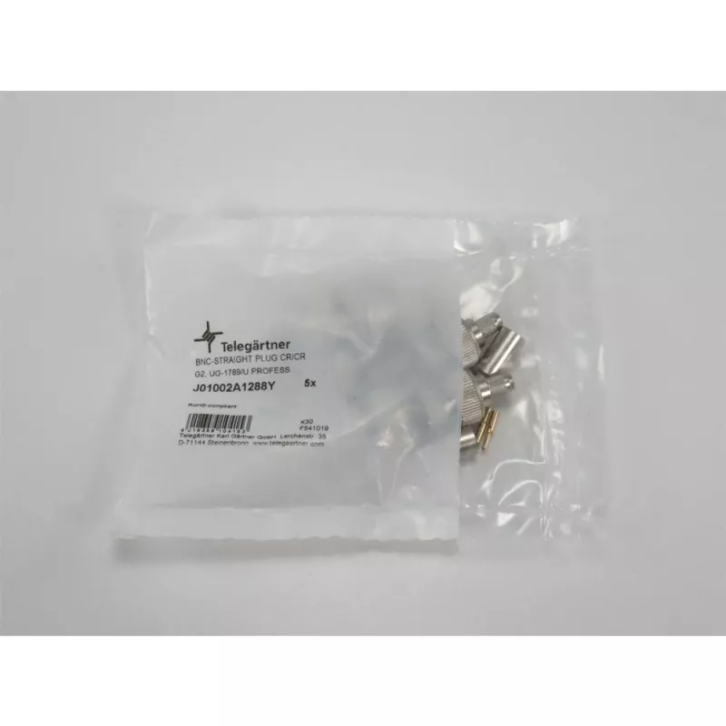 Telegärtner BNC krimp savienotājs G02 75 Ohm RG-59B/U, UG-1789/U, vīrišķais, 5 gab. J01002A1288Y