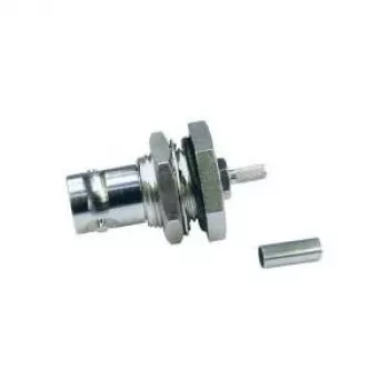 Telegärtner BNC panelē montējams ligzda Crimp/Crimp 50 Ohm RG-316/U, niķelis/zelts