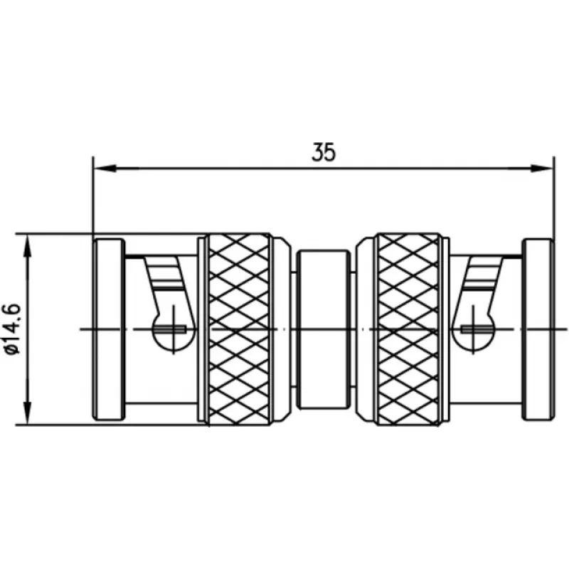 Telegärtner BNC adapteris, BNC kontaktdakša uz BNC kontaktdakšu, 50 Ohm, J01004A0806