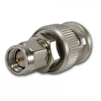 Telegärtner BNC vīrišķais uz SMA vīrišķo koaksiālais adapteris, 50 Ohm, DC-4 GHz, niķelēts misiņš J01008A0018