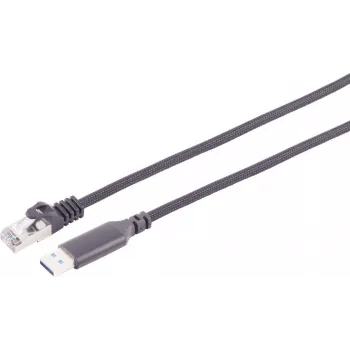 S CONN MAXIMUM CONNECTIVITY USB-A uz RJ45 Gigabitu Ethernet adaptera kabelis, 1m, melns 14-52025