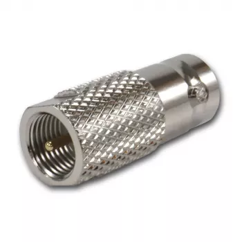 TELEGÄRTNER J01008F0068 BNC ligzda uz FME spraudni koaksiālais adapteris, 50 Ohm, taisns, niķelēts misiņš