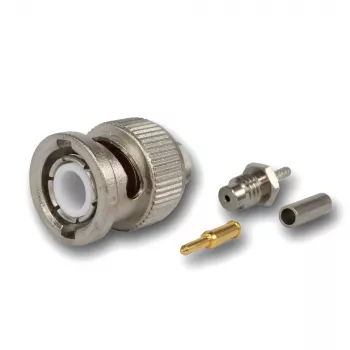 Telegärtner BNC krimpējams spraudnis 50 Ohm RG-178 B/U, taisns, niķelis/zelts, 1 gab.