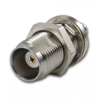 Telegärtner TNC sieviešu uz SMA sieviešu koaksiālais adapteris, 50 Ohm, DC-6 GHz, niķelis/zelts J01019A0028