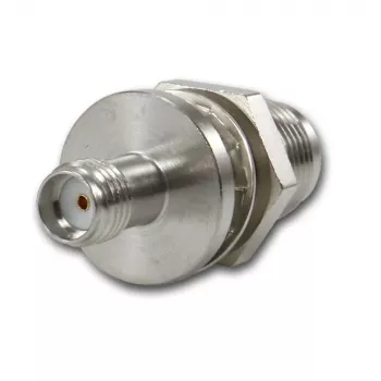 Telegärtner TNC sieviešu uz SMA sieviešu koaksiālais adapteris, 50 Ohm, DC-6 GHz, niķelis/zelts J01019A0028