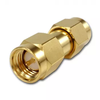 TELEGÄRTNER SMA vītņu uz SMA vītņu koaksiālais adapteris, 50 Ohm, DC-18 GHz, zelta pārklājuma misiņš