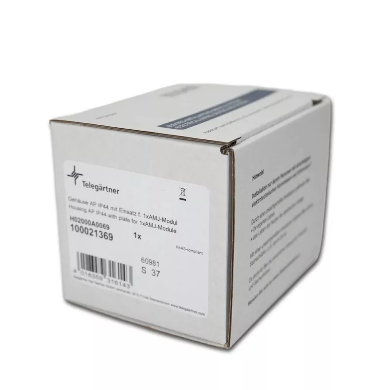 TELEGÄRTNER H02000A0069 AMJ-S K Cat.6A ekranēta 2 portu RJ45 datu kontaktligzda, gaiši pelēka/balta
