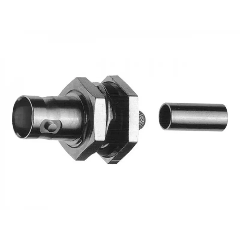 TELEGÄRTNER BNC panelmontāžas ligzda, krimpējama, 75 Ohm, RG-62 A/U, 5 gab. (J01003A1260)