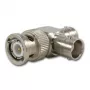 Telegärtner BNC T-adapteris, BNC vītņuzgriežņa savienotājs uz 2x BNC ligzdu, 50 Ohm, niķelis/zelts J01004A0616