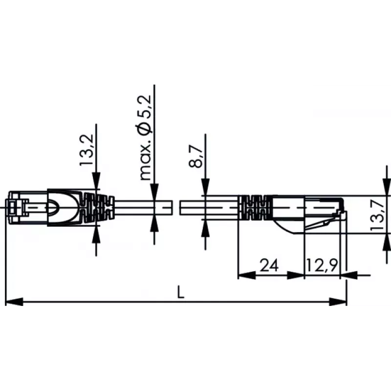 TELEGÄRTNER Cat.6A S/FTP komutācijas kabelis, 1,5 m, zils, LSZH, RJ45, 500 MHz L00001A0288