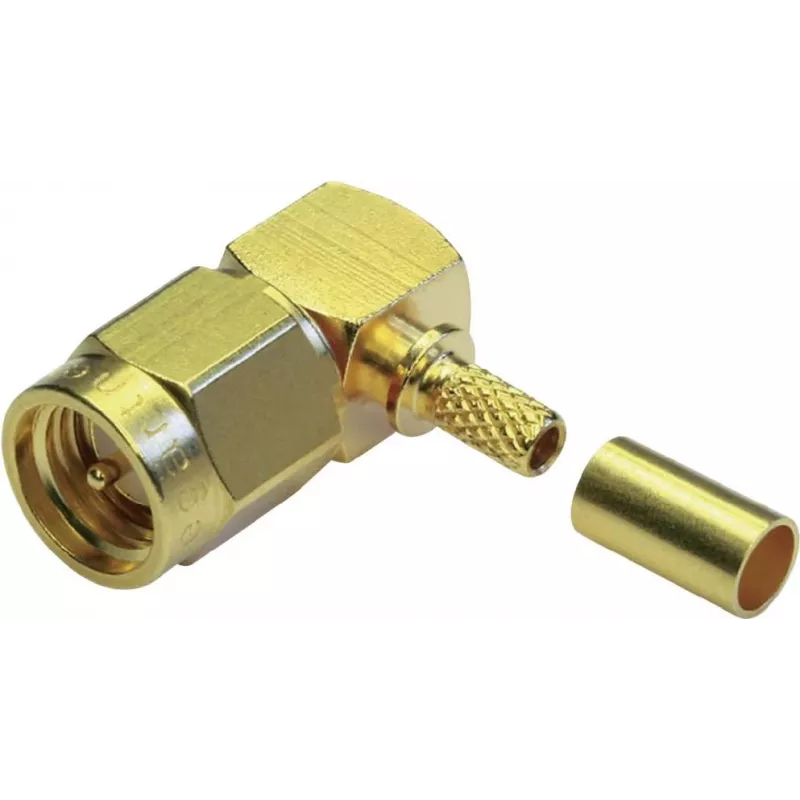 TELEGÄRTNER SMA leņķa kriminālais spraudnis RG-58 C/U kabelim, zelta pārklājums, 5 gab. J01150A0091