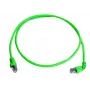 Telegärtner MP8 FS 500 Cat.6a SFTP komutācijas kabelis, RJ45 uz RJ45, 2m, zaļš, 90° savienotāji, bez halogēniem L00001A0156
