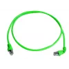 Telegärtner MP8 FS 500 Cat.6a SFTP komutācijas kabelis, RJ45 uz RJ45, 2m, zaļš, 90° savienotāji, bez halogēniem L00001A0156