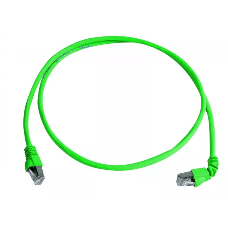 Telegärtner MP8 FS 500 Cat.6a SFTP komutācijas kabelis, RJ45 uz RJ45, 2m, zaļš, 90° savienotāji, bez halogēniem L00001A0156