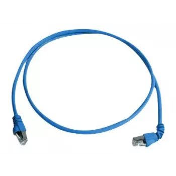 Telegärtner S/FTP Cat 6A komutācijas kabelis, PiMF, 3,0 m, zils, viens leņķa RJ45, LSZH L00002A0177