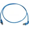 Telegärtner S/FTP Cat 6A komutācijas kabelis, PiMF, 3,0 m, zils, viens leņķa RJ45, LSZH L00002A0177