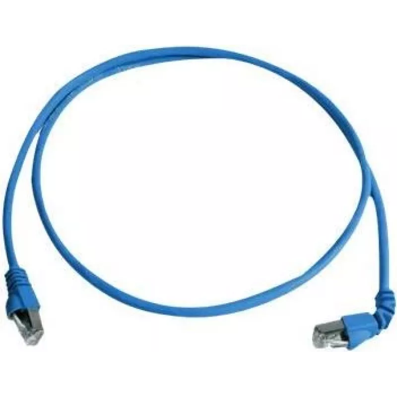 Telegärtner S/FTP Cat 6A komutācijas kabelis, PiMF, 3,0 m, zils, viens leņķa RJ45, LSZH L00002A0177