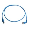 Telegärtner S/FTP Cat 6A komutācijas kabelis, PiMF, 1,0 m, zils, viens leņķa RJ45, LSZH, 10 Gbps L00000A0198