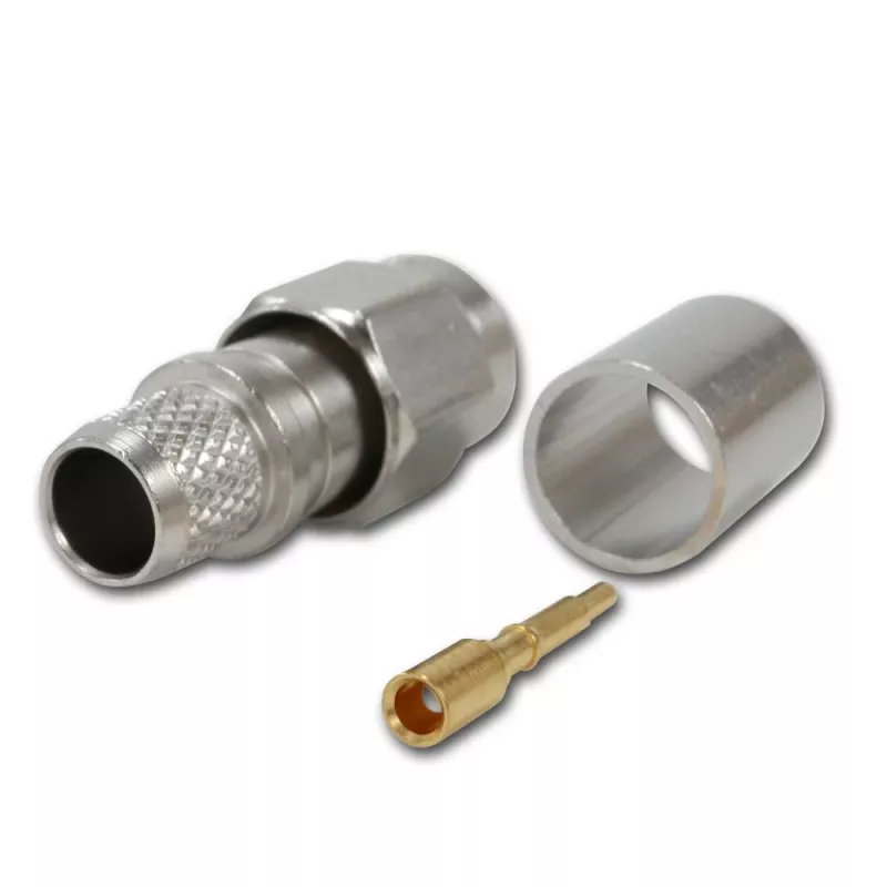 Telegärtner SMA taisns kontaktdakša crimp G30 (1.5/3.8), H 155, Low Loss 1.4/3.8 crimp/crimp koaksiālais savienotājs J01150A0618