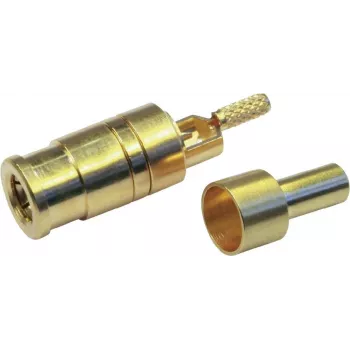 Telegärtner SMB ligzdas savienotājs PCB montāžai, taisns, 50 Ohm, zelta pārklājums