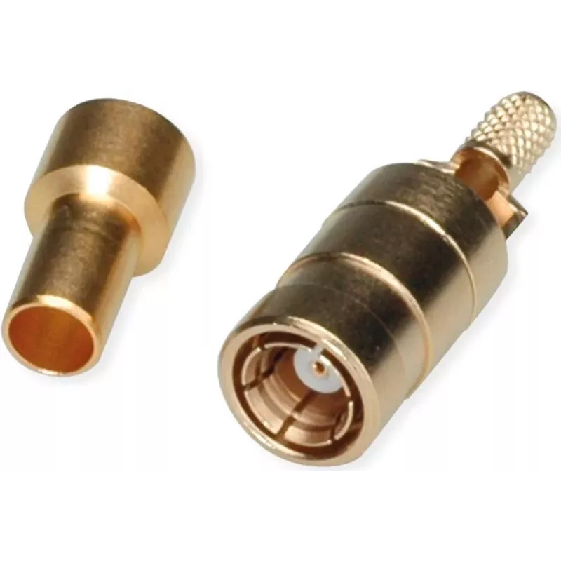 Telegärtner SMB ligzdas savienotājs PCB montāžai, taisns, 50 Ohm, zelta pārklājums