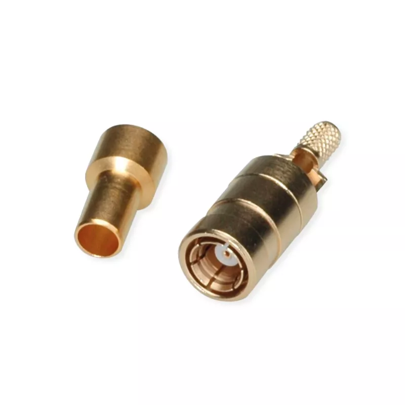 Telegärtner SMB ligzdas savienotājs PCB montāžai, taisns, 50 Ohm, zelta pārklājums