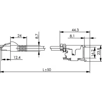 Telegärtner L00004A0128 Cat.6A S/FTP tīkla kabelis, 7,5 m, pelēks