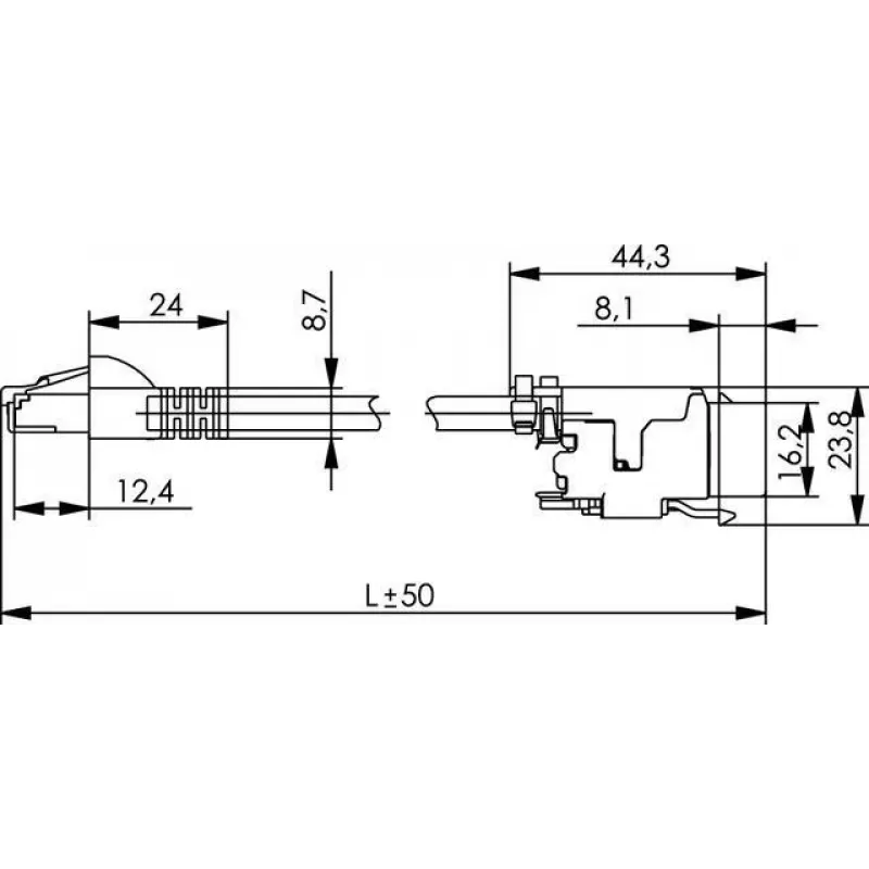 Telegärtner L00004A0128 Cat.6A S/FTP tīkla kabelis, 7,5 m, pelēks