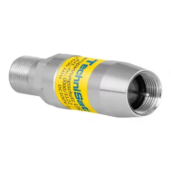 TechniSat USS1 koaksiālais pārsprieguma aizsargs F male uz F female 75 Ohm sudraba dzeltens 0000/3122