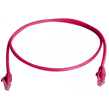 TELEGÄRTNER 100008051 CAT 6 U/UTP RJ45 tīkla kabelis, 0,5 m, sarkans, liesmu aizturošs, ar locījuma aizsarguzmavu