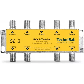 TechniSat 8 virzienu sadalītājs ar līdzstrāvas caurlaidi, bez diožu atdalīšanas (0022/3110)