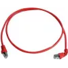Telegärtner S/FTP Cat 6A komutācijas kabelis, PiMF, 1m, sarkans, viens leņķa savienotājs, LSZH L00000A0196