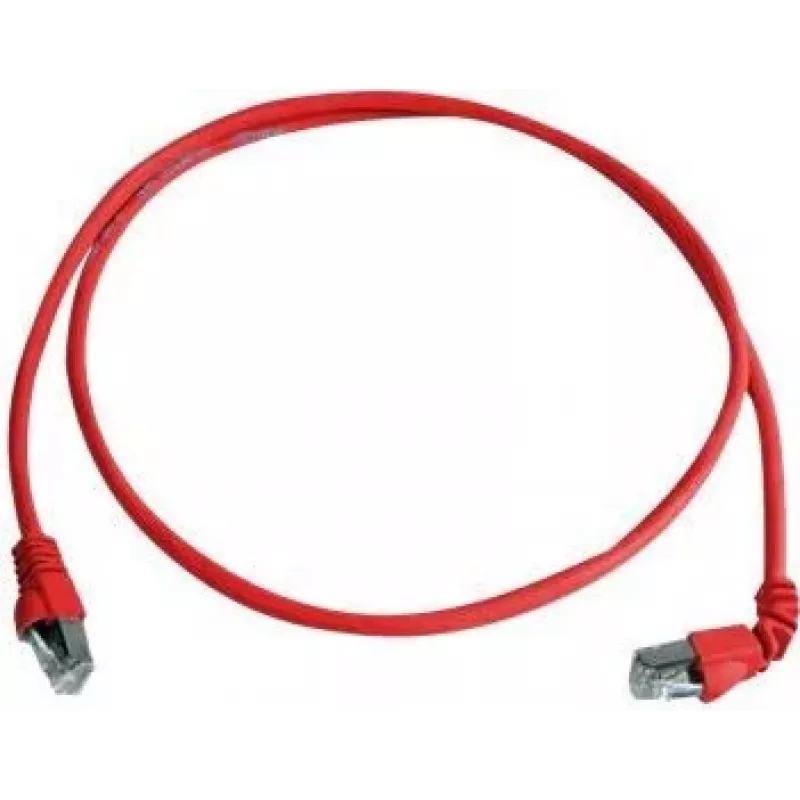 Telegärtner S/FTP Cat 6A komutācijas kabelis, PiMF, 1m, sarkans, viens leņķa savienotājs, LSZH L00000A0196