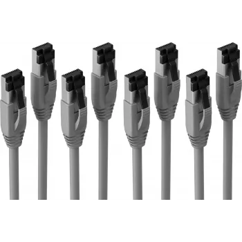 S CONN MAXIMUM CONNECTIVITY Cat. 8.1 F/FTP PIMF LSZH komutācijas kabelis, pelēks, 0,5m, 4 gab.