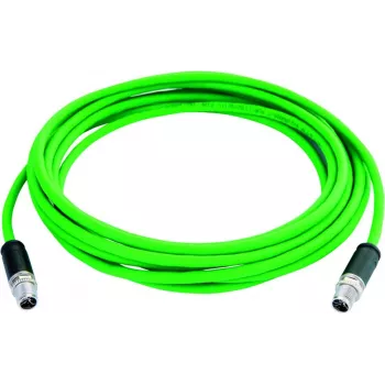 TELEGÄRTNER Cat.6A industriālais Ethernet komutācijas kabelis, M12 X-kodēts tēviņš uz M12 X-kodēts tēviņš, 1,0 m, PUR zaļš L80000A0001